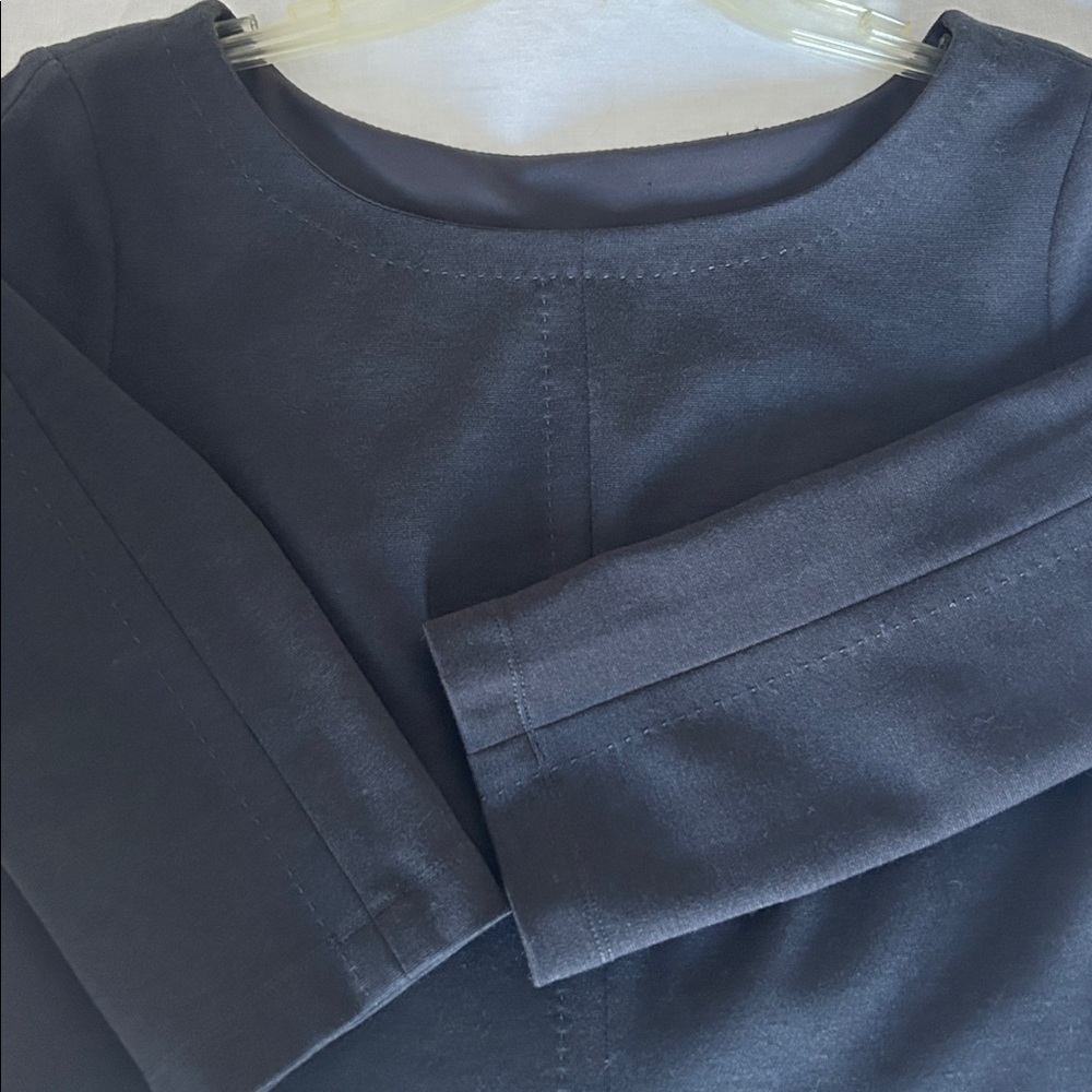Theory Elegant Charcoal 3/4 Sleeve Midi Dress